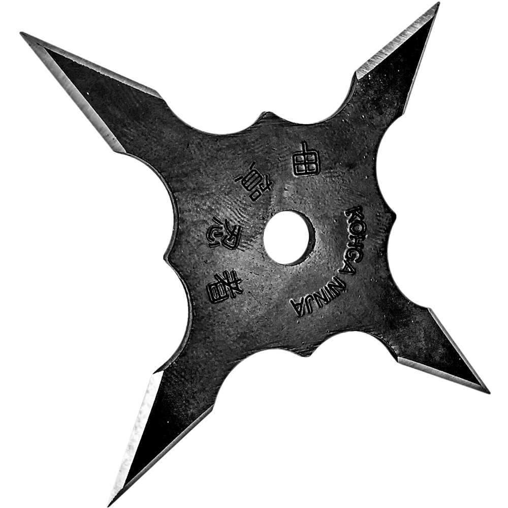 4" Black 4 Point Stainless Steel Throwing Star view 2